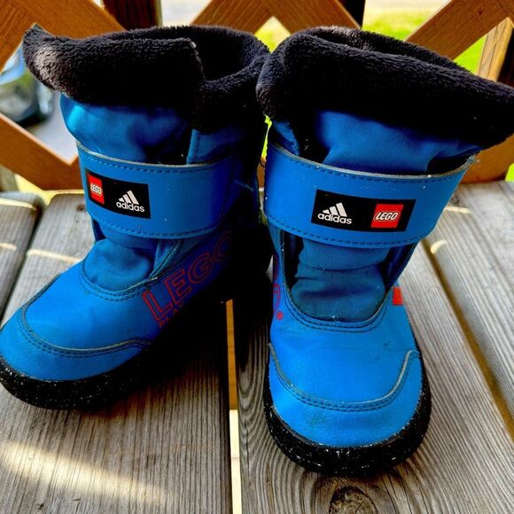 Adidas x LEGO Blue Winter Boots boys Size 9K toddler - Picture 1 of 7